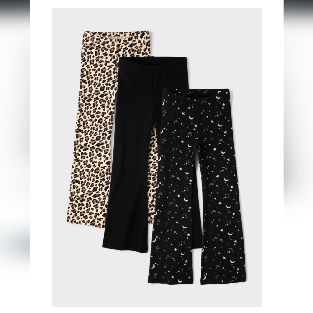 Kids Black and Leopard Print Bottoms